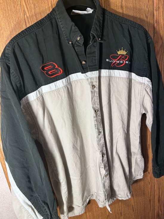 Vtg NASCAR Dale Jr Tri-Tone Button Down Shirt - Picture 2 of 8